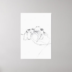 Impressão Em Tela Desenho da câmera minimalista - Premium