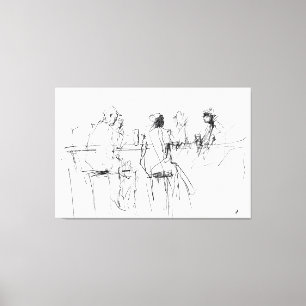 Impressão Em Tela Desenho da cena mínima do Bar elegante - Premium