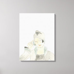 Impressão Em Tela Desenho da Moda da Flapper