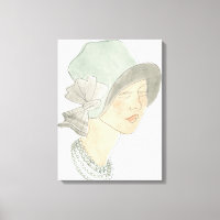 Desenho da Moda Flapper - Mulher com chapéu