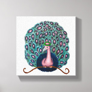 Impressão em tela Desenho de Pavão Colorido