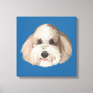 Impressão Em Tela Desenho de Pet do Bentley em Azul Escuro