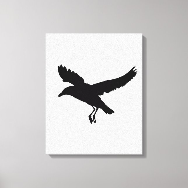 Impressão Em Tela Desenho de Silhueta Voadora de Seagull (Frente)