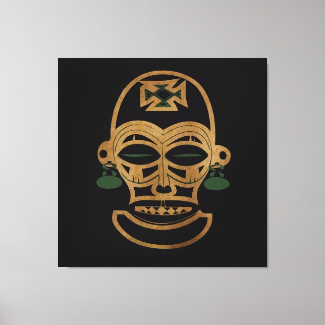 Impressão Em Tela Desenho de tatuagem facial tribal africana abstrat (Frente)