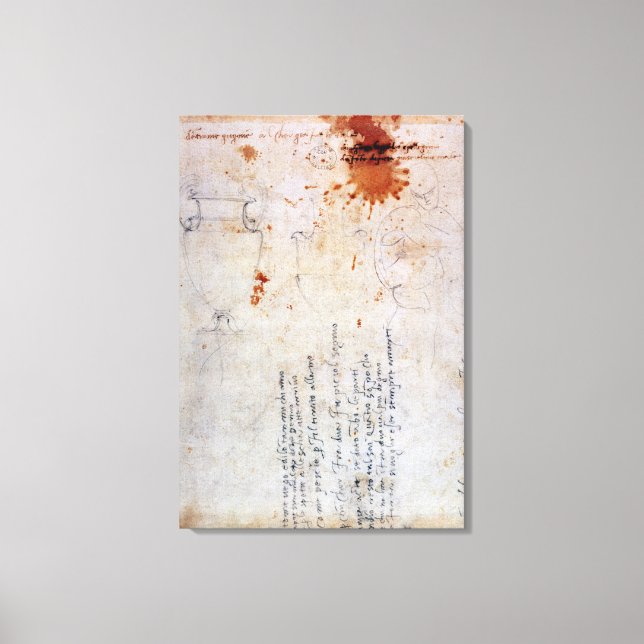 Impressão Em Tela Desenho de uma Urn e Figura com Notas (Frente)