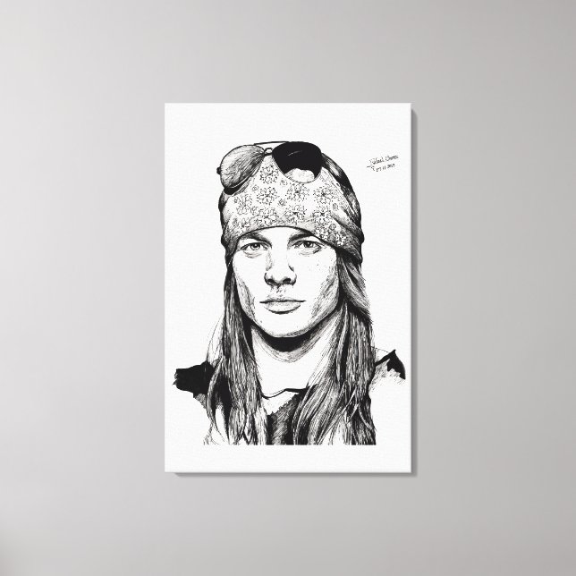 Impressão Em Tela Desenho do Axl Rose (Frente)