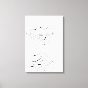 Impressão Em Tela Desenho do Cubo VF Monograma dos Jogos do Edifício