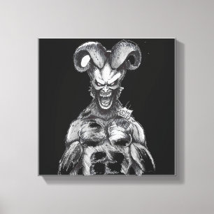Impressão Em Tela Desenho do Demon na Impressão de Tela Preta