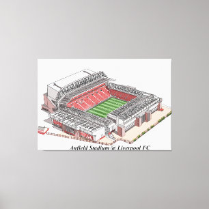 Impressão Em Tela Desenho do Estádio Anfield, home do Liverpool FC