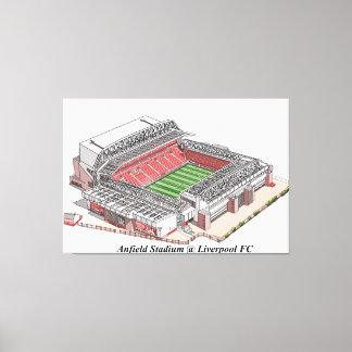 Impressão Em Tela Desenho do Estádio Anfield, home do Liverpool FC
