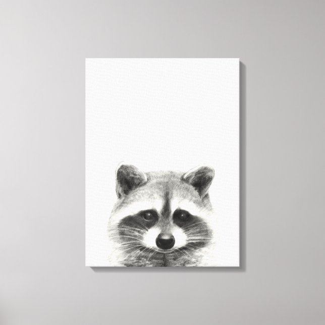 Impressão Em Tela Desenho do Lápis Raccoon (Frente)