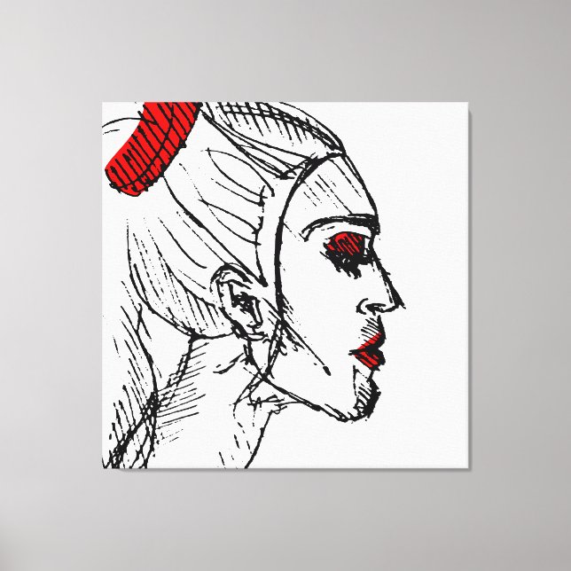 Impressão Em Tela Desenho do Modelo de Moda (Frente)