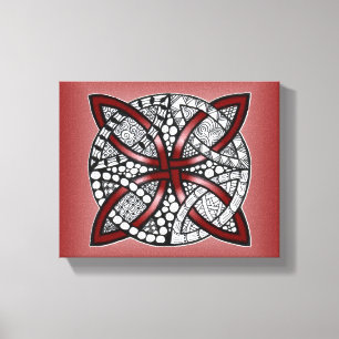 Impressão Em Tela Desenho do Pordão Vermelho Celta Knot