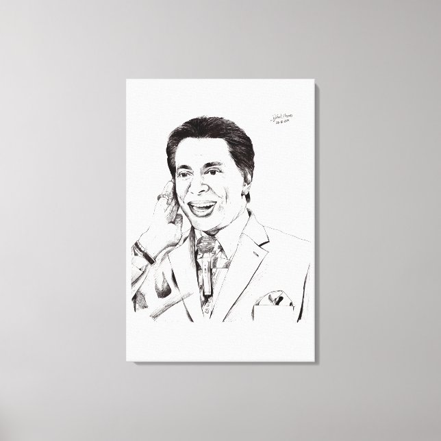 Impressão Em Tela Desenho do Silvio Santos (Frente)