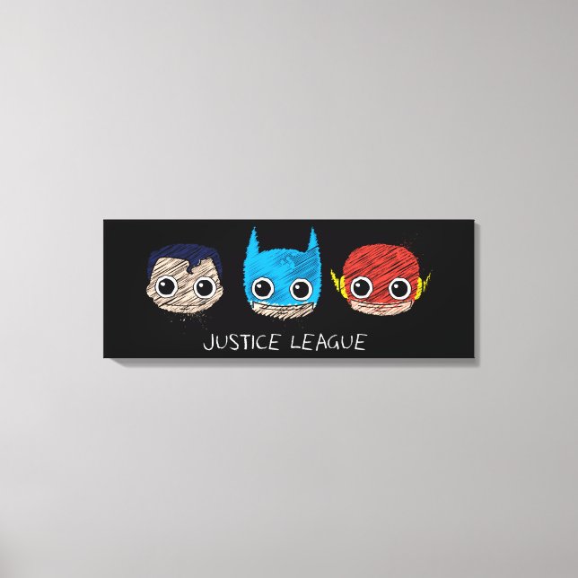 Impressão Em Tela Desenho dos Chefes da Mini Justice League (Frente)