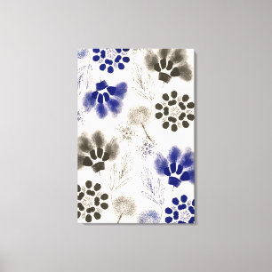 Impressão Em Tela Desenho Floral do Lotus Azul