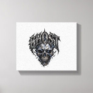Impressão Em Tela Desenho Gráfico de Crânio Fantasma Gótico de Hallo