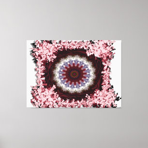 Impressão Em Tela Desenho Intrincado de Mandala Floral