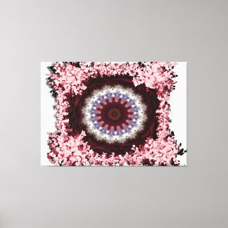 Impressão Em Tela Desenho Intrincado de Mandala Floral
