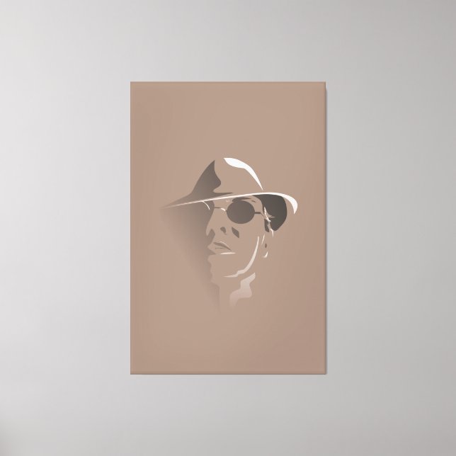 Impressão Em Tela Desenho Monocromático da Face Grande Preta&Branca (Frente)