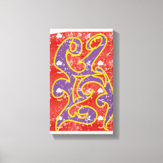 Impressão Em Tela desenho tribal abstrato perverso