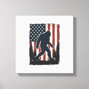 Impressão Em Tela Desenho Vetorial Floresta da Bandeira Americana Bi
