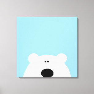 Impressão Em Tela Desenhos animados azuis da arte do urso polar