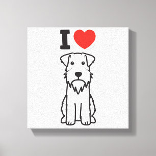 Impressão Em Tela Desenhos animados do cão do Schnauzer diminuto