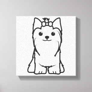 Impressão Em Tela Desenhos animados do cão do yorkshire terrier