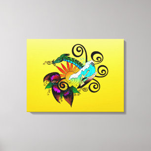 Impressão Em Tela Desenhos animados do gajo do surfista