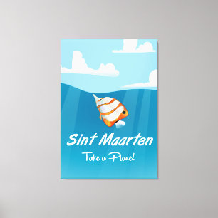 Impressão Em Tela Desenhos animados do poster de viagens do feriado