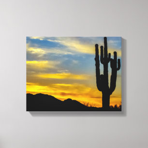 Impressão Em Tela Deserto de Arizona 1996-2 ao pôr do sol