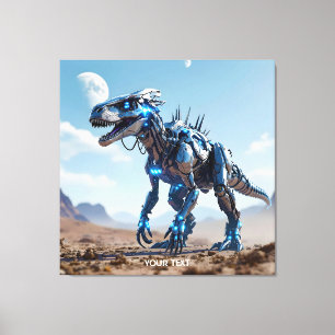 Impressão Em Tela Deserto de Dinossaur Cibborg Fantasy Cute