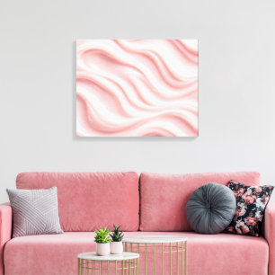Impressão Em Tela Design Abstrato Creme Rosa