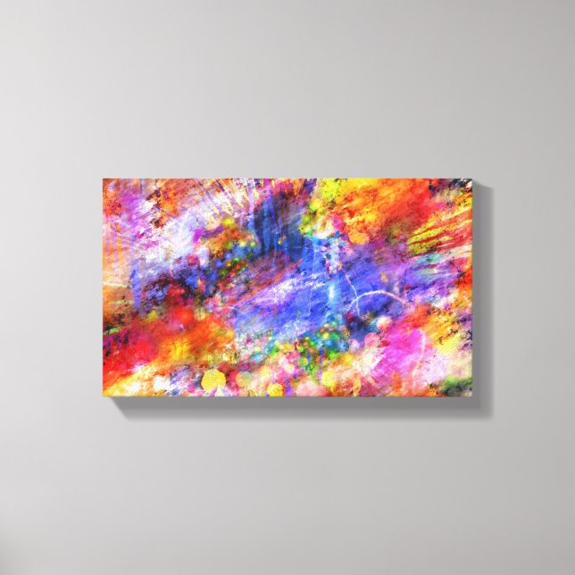 Impressão Em Tela Design Abstrato de Arte Amarelo Vermelho Amarelo (Frente)