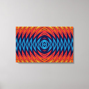 Impressão Em Tela Design abstrato de moinho azul-alaranjado