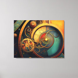Impressão Em Tela Design Abstrato Relógio a Vapor