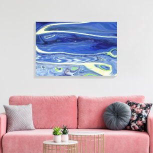 Impressão Em Tela design azul abstrato do redemoinho do