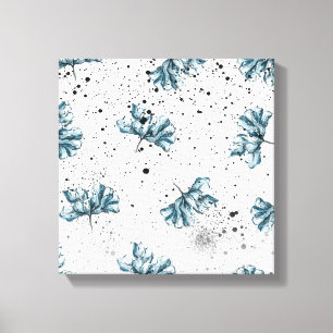 Impressão Em Tela design azul pintado à mão