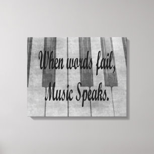 Impressão Em Tela design da música do piano da falha das palavras