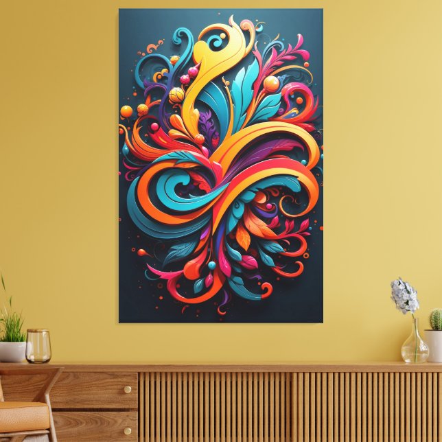 Impressão Em Tela Design de arte da Flor (Insitu(Sala de estar))