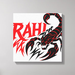 Impressão Em Tela Design de Arte Gráfica de Escorpião com Tex "RAHI"