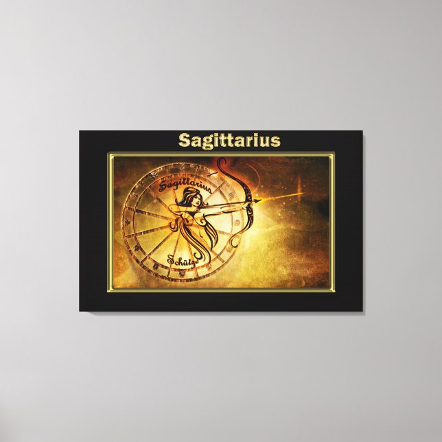 Impressão Em Tela Design de Astrologia Zodiaca Sagittarius (Frente)