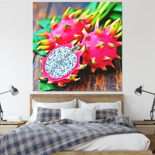 Impressão Em Tela Design de Bela Fruta de Dragão Vibrante