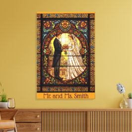 Impressão Em Tela Design de Casamento em Vidro Tradicional