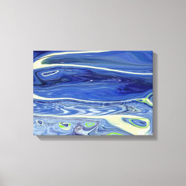 Impressão Em Tela design de espiral azul-abstrato contemporâneo (Frente)