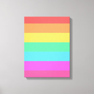 Impressão Em Tela Design de faixas de cores do arco-íris do Pastel