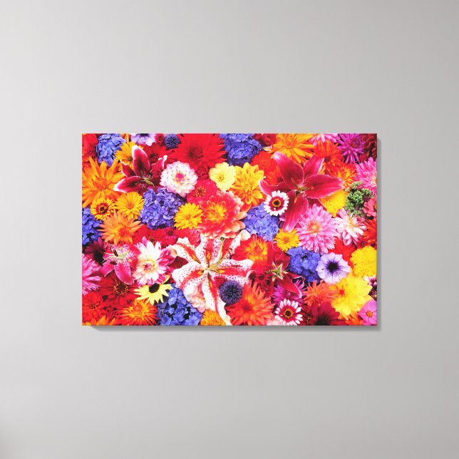 Impressão Em Tela Design de Flor de Dalhia, Lilias Orientais, (Frente)