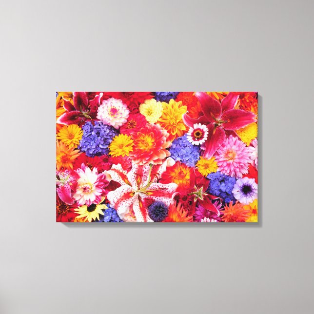 Impressão Em Tela Design de Flor de Dalhia, Lilias Orientais, (Frente)