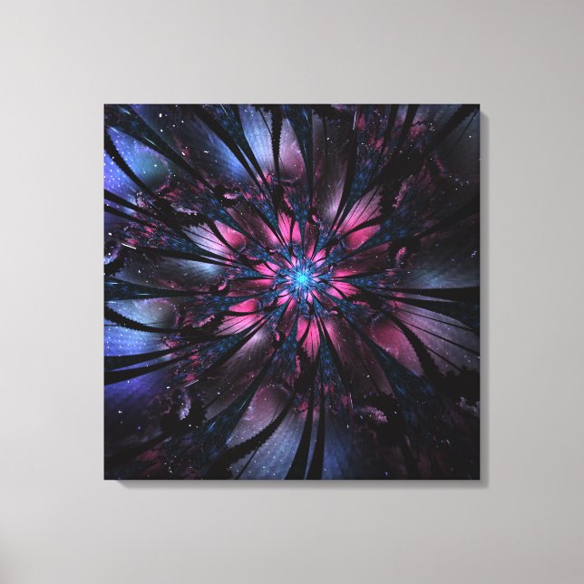 Impressão Em Tela design de flor fractal abstrato. (Frente)